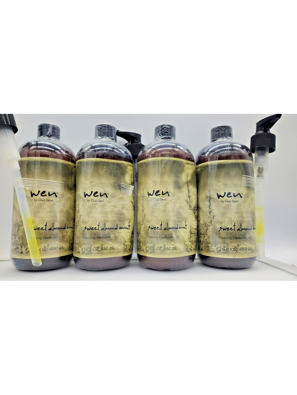 WEN Sweet Almond Mint Cleansing Conditioner 16oz 4 Pack w/Pumps New Sealed